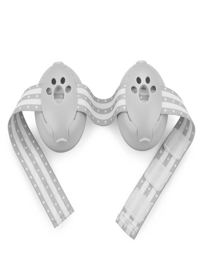 PandaEar حماية أذن باندا إير للأطفال، سماعات إلغاء الضوضاء للأطفال، سماعات تخفيض الضوضاء للرضع والأطفال الصغار (أبيض ورمادي) - Image 5