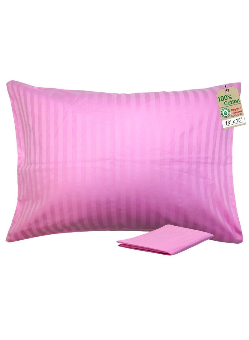 ZPECC Toddler Pillow with Pillowcase - 13x18 Organic Cotton Hypoallergenic Kids Pillow, Baby Essentials for Travel Crib Daycare Stroller (Intended for Age 2 and up) Pink Stripe - Image 2