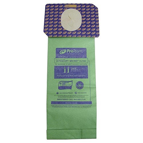 ProTeam 103483 Intercept Micro Filter Bags with 3.25-Quart Capacity, 10-Pack of Replacement Vacuum Filters, Green - Image 2