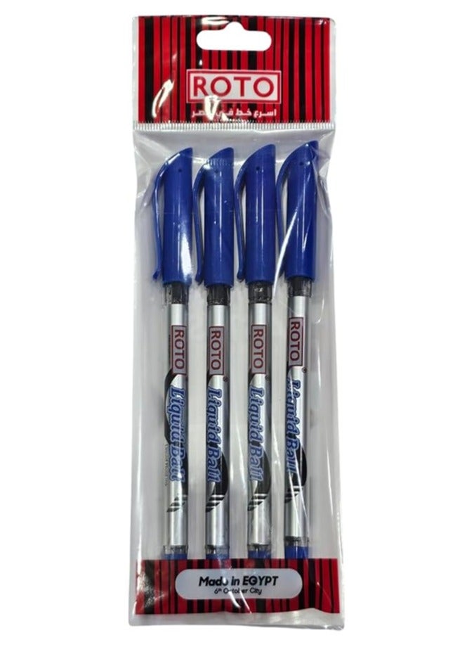 Roto Ballpoint Pen, 0.7mm, Blue (Pack of 4) - Image 1