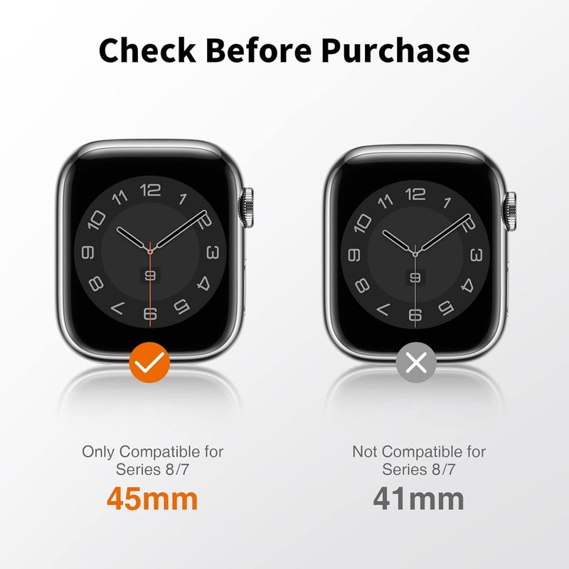 LK 6 Pack for Apple Watch Screen Protector 45mm Series 9 8 7 [New Version] Anti-Scratch, Self-Healing Soft TPU Screen Protector for Apple Watch 45mm, Bubble Free, HD Transparent, Touch Sensitive - Image 2