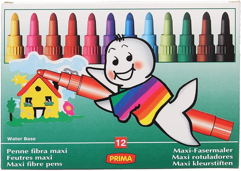Prima maxi jumbo set of 12 fibretip colors