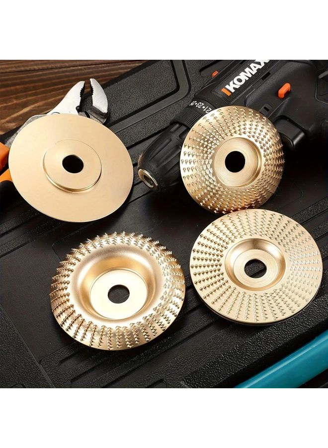 3pcs High Speed Steel Wood Carving Disc Set 39 Inch Golden Grinding Wheel - Image 3