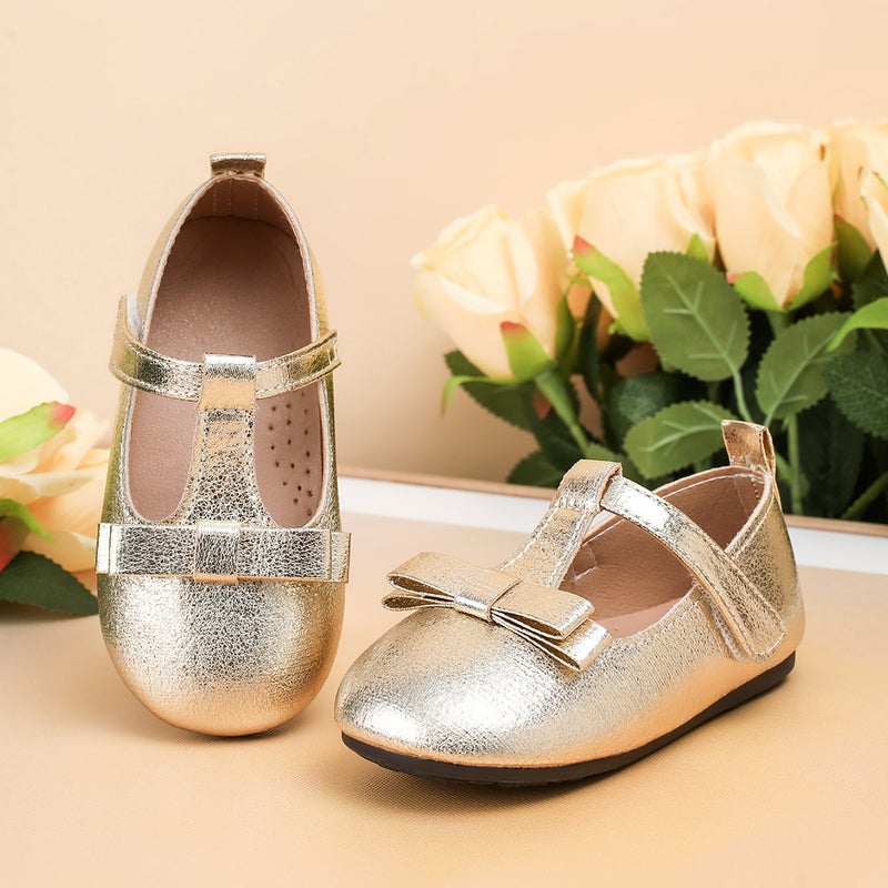 Girls' Shoes, Small Leather Shoes, Summer Princess Shoes, Gold Color, Suitable For Dresses, Stage Performances, Children'S Single Shoes, - Image 1