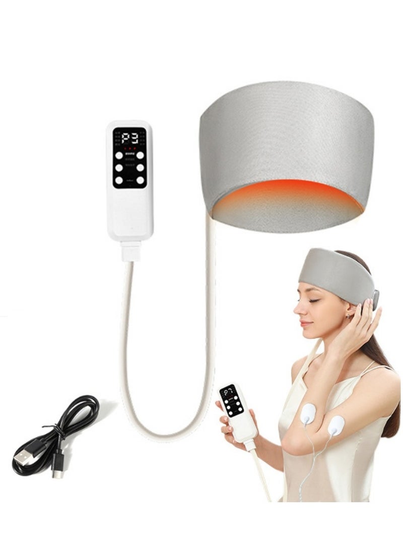 XiuWoo Type-C Rechargeable EMS Head Massager, Scalp Massager, Headache Relief, Sleep Aid, Hangover Relief with Airbag Kneading, Constant Temperature Hot Compress Head for Headaches - Image 1