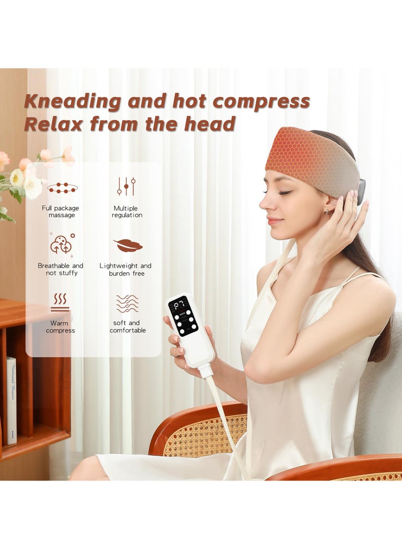 XiuWoo Type-C Rechargeable EMS Head Massager, Scalp Massager, Headache Relief, Sleep Aid, Hangover Relief with Airbag Kneading, Constant Temperature Hot Compress Head for Headaches - Image 3