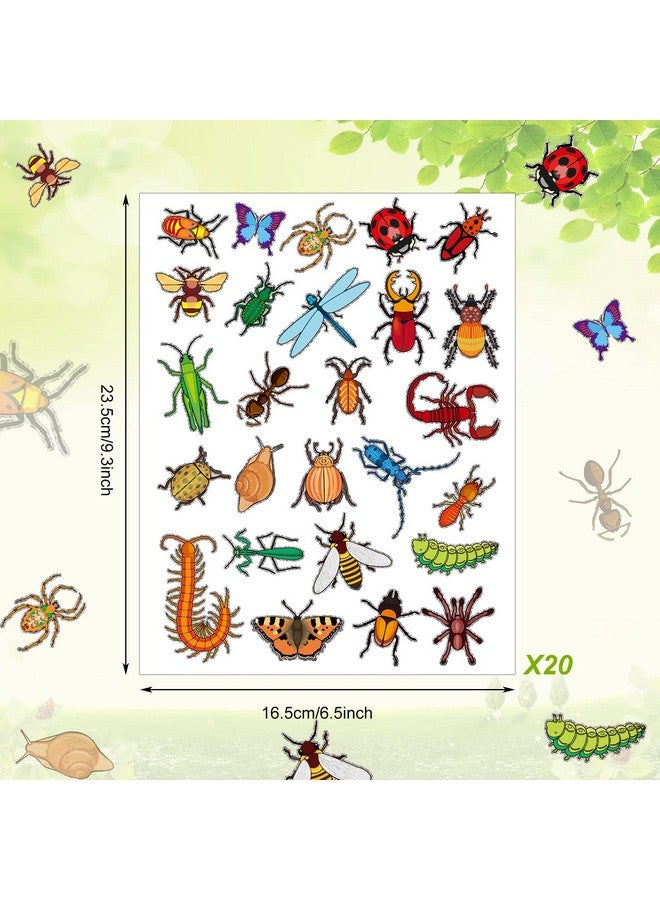Geyee 520 Pieces Insect Stickers Bug Stickers For Kids Butterfly Scrapbook Stickers For Boys Girls Water Bottle Laptop Book (Lovely Style) - Image 3