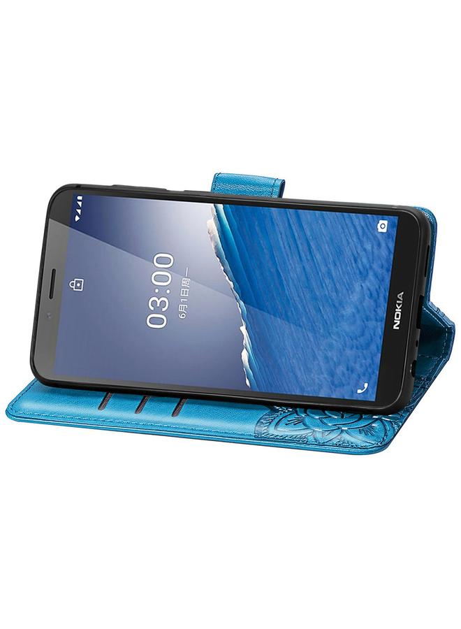 erorex Case For Nokia C3 Butterfly Love Flower Embossed Leather Phone Case - Image 4