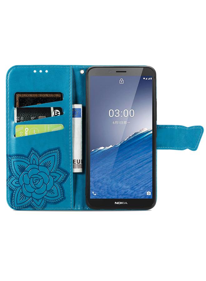 erorex Case For Nokia C3 Butterfly Love Flower Embossed Leather Phone Case - Image 3