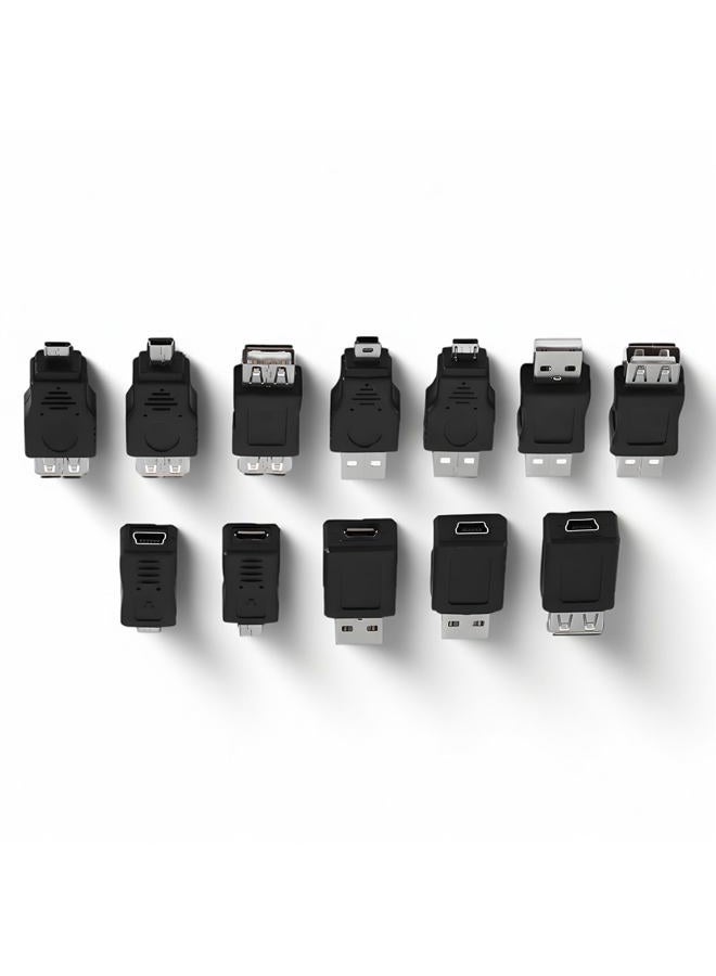 ZERONE محول USB OTG ميكرو ميني USB2.0 ذكر إلى أنثى مجموعة موصلات متعددة F/M تدعم نقل البيانات والشحن، عبوة من 12 قطعة - Image 1