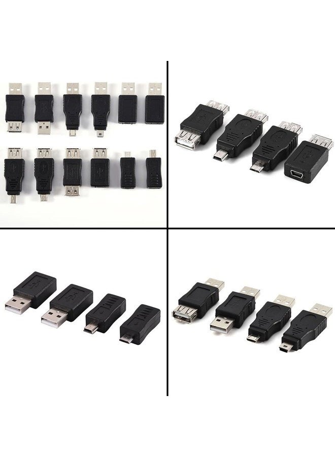 ZERONE محول USB OTG ميكرو ميني USB2.0 ذكر إلى أنثى مجموعة موصلات متعددة F/M تدعم نقل البيانات والشحن، عبوة من 12 قطعة - Image 2