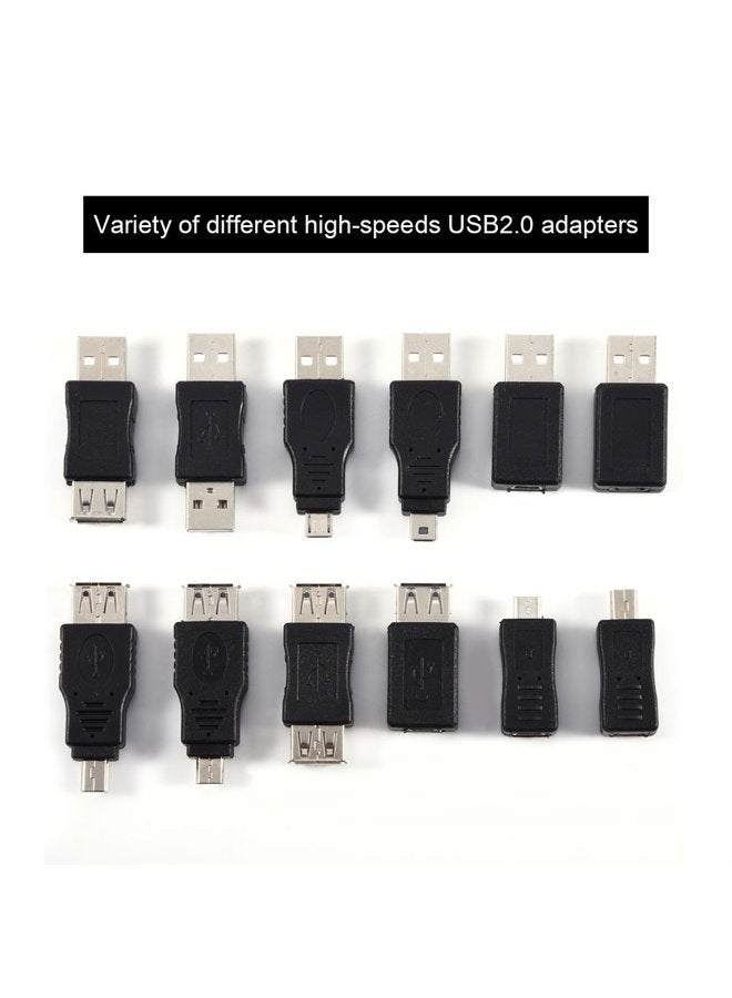 ZERONE محول USB OTG ميكرو ميني USB2.0 ذكر إلى أنثى مجموعة موصلات متعددة F/M تدعم نقل البيانات والشحن، عبوة من 12 قطعة - Image 3
