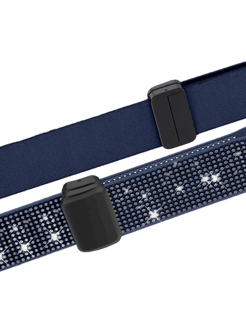 CATANES 44mm/45mm/49mm Strap Band for Apple Watch Series 1-9, SE & Ultra - Rhinestone Sparkle Watch Band - Dark Blue - Image 3