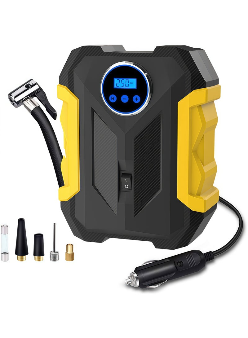 Carsun Digital Air Compressor for Car Auto Pump Portable Tire Inflator with LED Light DC 12V - Image 1