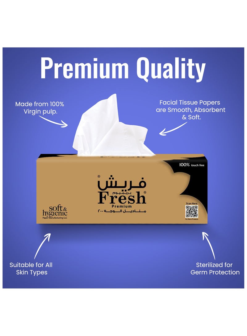 SNH Packing Fresh Facial Tissue 200x2 Ply Sheets Premium Tissue Ultra Soft Comfort Daily Care White Tissue Pack Of 5 - Image 5