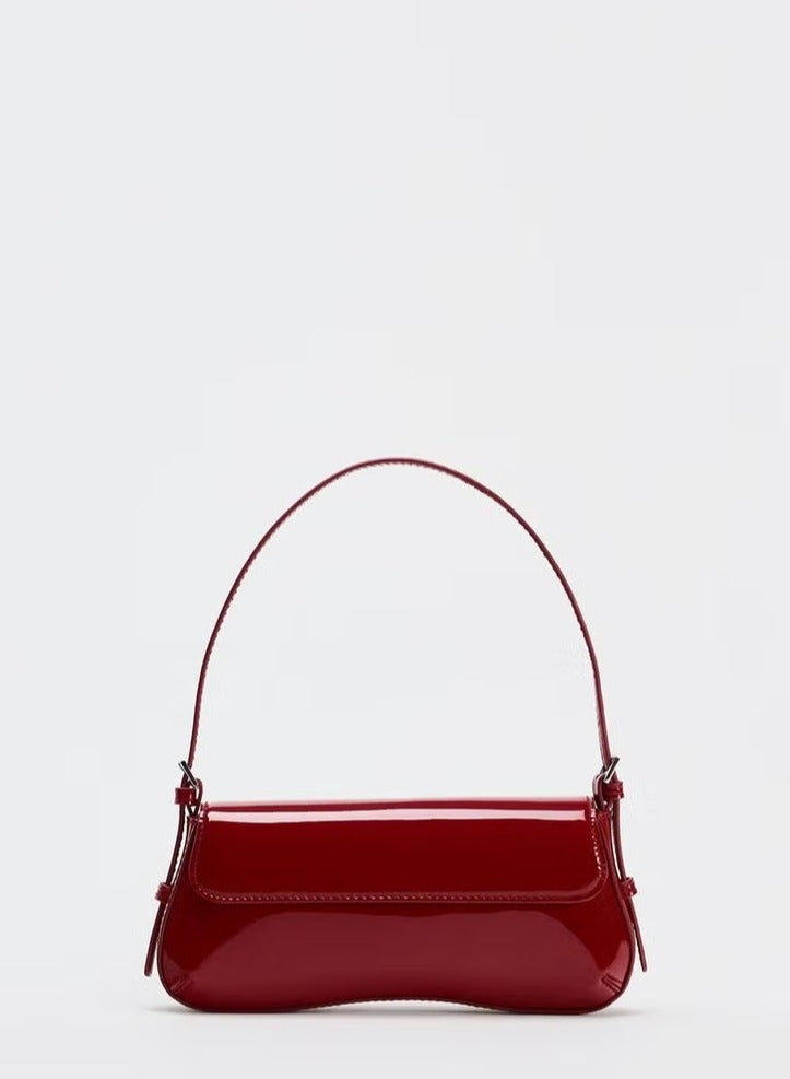 Zara Glossy Flap Shoulder Bag Baguette Underarm Bag Best Price