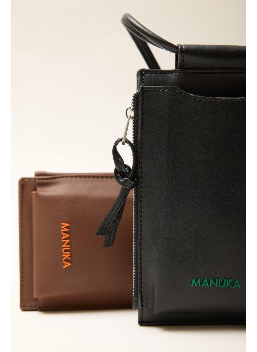 Manuka - Phone Bag with Card Holder Black - Image 1