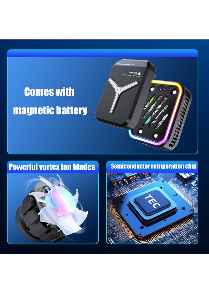 Magnetic Mobile Cooler RGB Game Radiator Phone Cooler Portable Phone Cooling Fan Fast Running Noiseless Mobile Cellphone Radiator  - Image 3