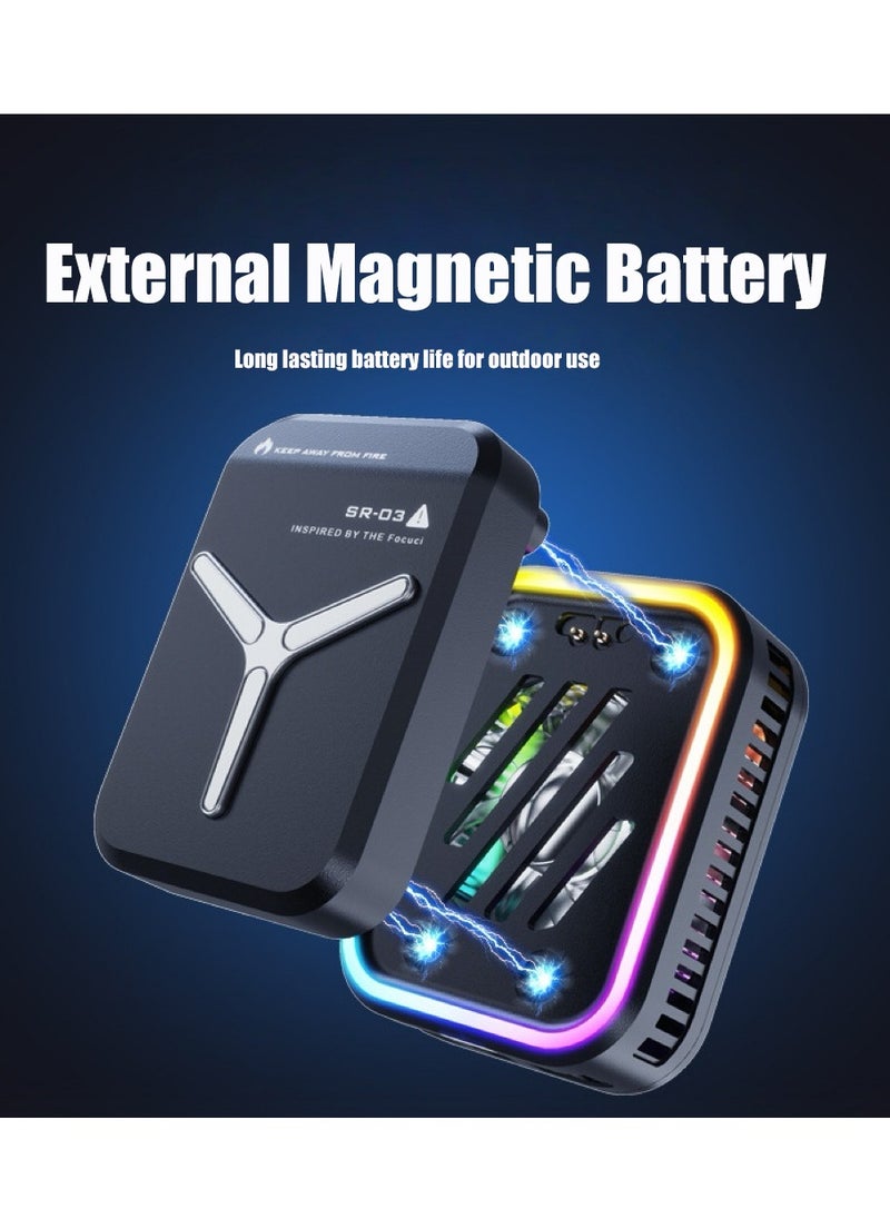 Magnetic Mobile Cooler RGB Game Radiator Phone Cooler Portable Phone Cooling Fan Fast Running Noiseless Mobile Cellphone Radiator  - Image 5