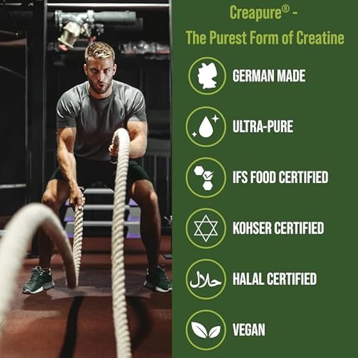 Peak Performance Creapure Creatine Monohydrate Powder. Ultra High Purity German Made Creatine with Nothing Else Added at All. Pure and Unflavored for Men & Women. Zero Bloating, No Sugar, Vegan Friendly Supplement - Image 4