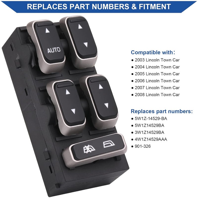 Obaee Power Master Window Switch for Lincoln Town Car - Image 2