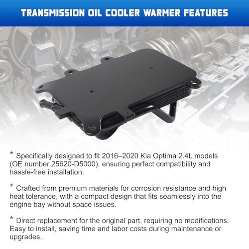 Kessocco Transmission Oil Fluid Cooler Warmer 25620-D5000 25620D5000 Transmission Oil Cooler Warmer Replacement for 2016-2020 Optima 2.4L 2017-2019 Sonata 2.4L - Image 5