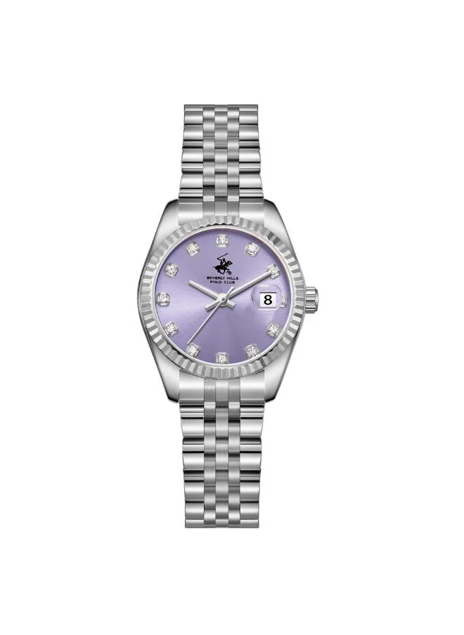بيفرلي هيلز بولو كلوب BEVERLY HILLS POLO CLUB BP3707X.360 Women's Analog Display Watch & Metal Strap Silver