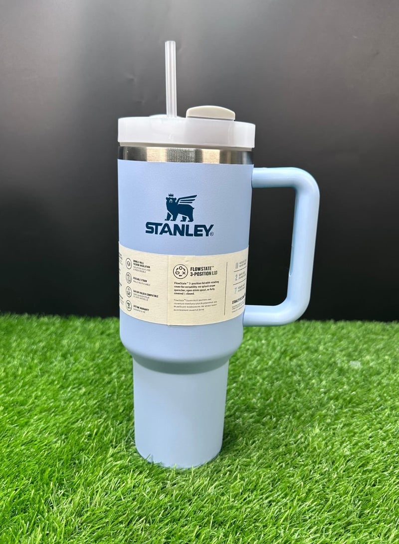 ستانلي كوب ستانلي كوينشر H2.0 FlowState من الفولاذ المقاوم للصدأ معزول بالفراغ مع غطاء وقش للمياه والشاي المثلج أو القهوة (أوركيد ناعم غير لامع، 40 أونصة) - Image 1