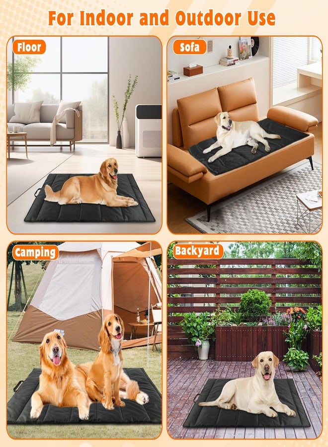 BWOGUE Large Outdoor Dog Bed, Portable Waterproof Camping Mat, Washable Travel Mat with Carry Bag for Medium and Large Dogs, 57"X39" (Black) - Image 2