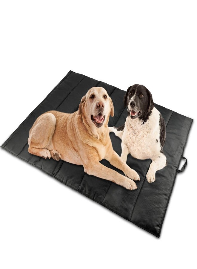 BWOGUE Large Outdoor Dog Bed, Portable Waterproof Camping Mat, Washable Travel Mat with Carry Bag for Medium and Large Dogs, 57"X39" (Black) - Image 1