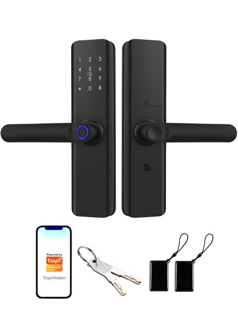 WiFi Smart Fingerprint Electronic Door Lock,Fingerprint/Card/Key/Password/Bluetooth, Suitable for Home, Apartment, Office, Hotel
