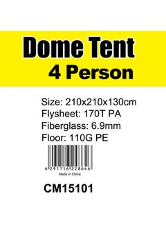 Campmate Dome Tent Camping Tent 4- 6 Person 210X210X130Cm Cm15101 Outdoor Camping 