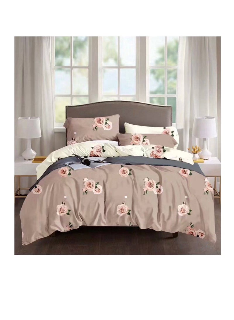 King size comforter set duvet insert 6 pieces set, 1 fixed duvet, 1 bed sheet, 4 pillow cover, size 220*240 soft comforter com47