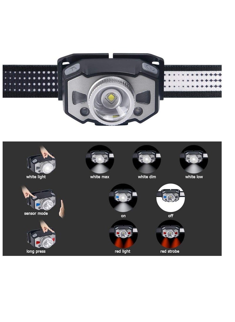 Generic LED Head Torch, Ultralight COB Headlamp with 8 Modes, IPX5 Waterproof Motion Sensor Headlight for Camping, Cycling, Climbing, Hiking, Fishing, Night Reading, Running  - Image 3