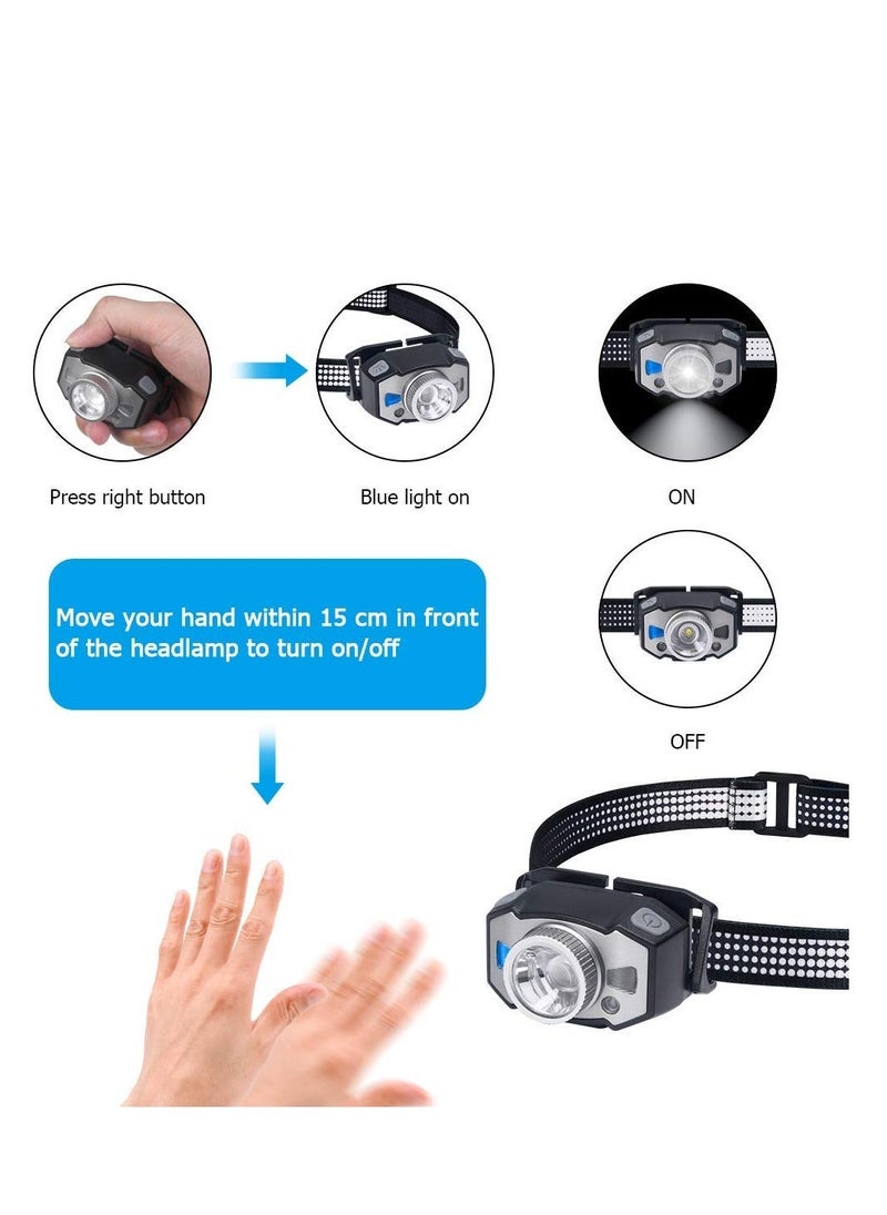 Generic LED Head Torch, Ultralight COB Headlamp with 8 Modes, IPX5 Waterproof Motion Sensor Headlight for Camping, Cycling, Climbing, Hiking, Fishing, Night Reading, Running  - Image 5