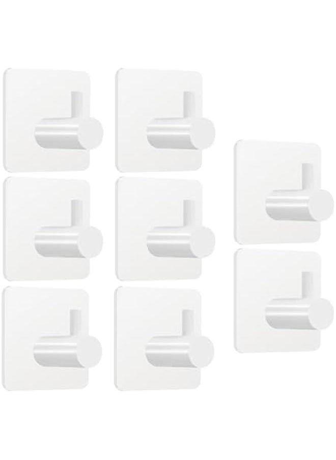HOOKOR Adhesive Hooks Heavy Duty Wall Hooks Waterproof Stainless Steel Hooks for Hanging Coat, Hat, Towel Robe Hook Rack Wall Mount- Bathroom and Bedroom (57-03-8p)  - Image 1