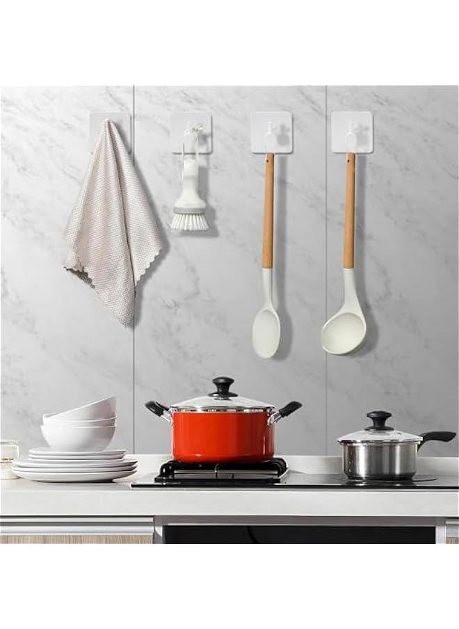 HOOKOR Adhesive Hooks Heavy Duty Wall Hooks Waterproof Stainless Steel Hooks for Hanging Coat, Hat, Towel Robe Hook Rack Wall Mount- Bathroom and Bedroom (57-03-8p)  - Image 3