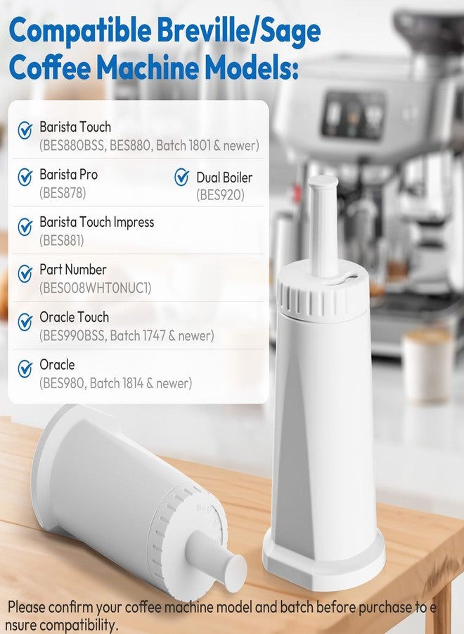 Molifal 6 Pack Replacement Water Filter for Breville Espresso Machine Barista Pro BES878, Barista Touch Bes880, Oracle Touch BES990, Oracle BES980, Dual Boiler BES920 Bambino ClaroSwiss Sage, BES008WHT0NUC1 - Image 2