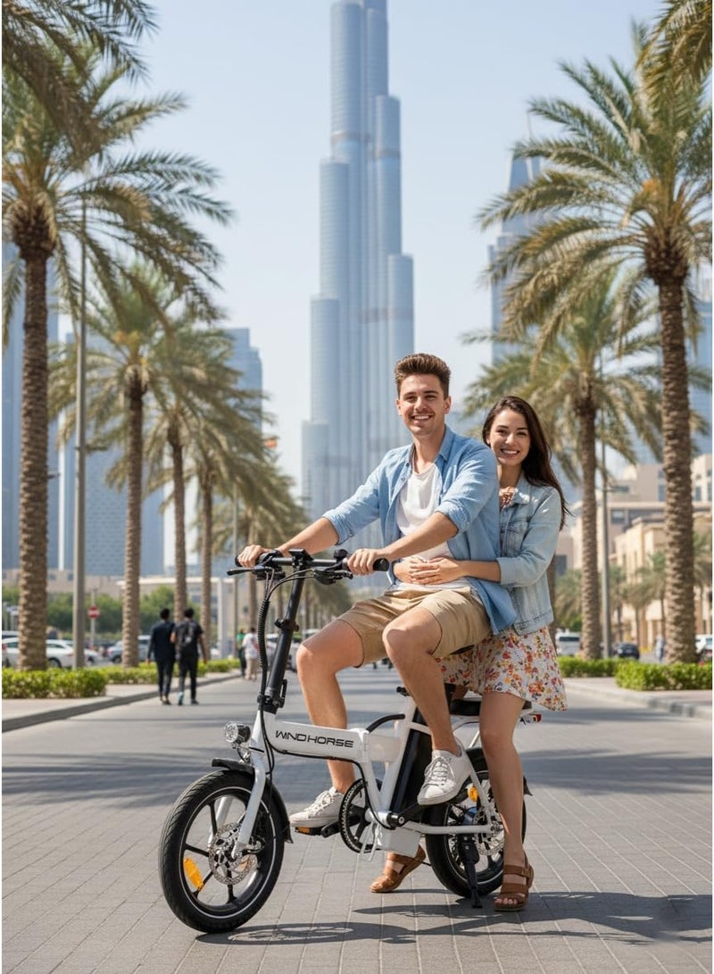 WINDHORSE W2A Folding Electric bike with 350W High Speed Motor, 36V 8AH Battery, 35 KM/H Speed, 30 KM Range, Dual Disk Brakes, Carbon Alloy Frame and 16 Inches Tires - Image 2