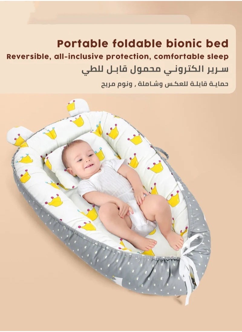 MIXDE Portable Baby Nest Bed with Pillow Cushion Born Travel Bed for Outdoor Bed Babies Lounge Crib Drop Bassinet Nest Infant 0-24 Months  - Image 2