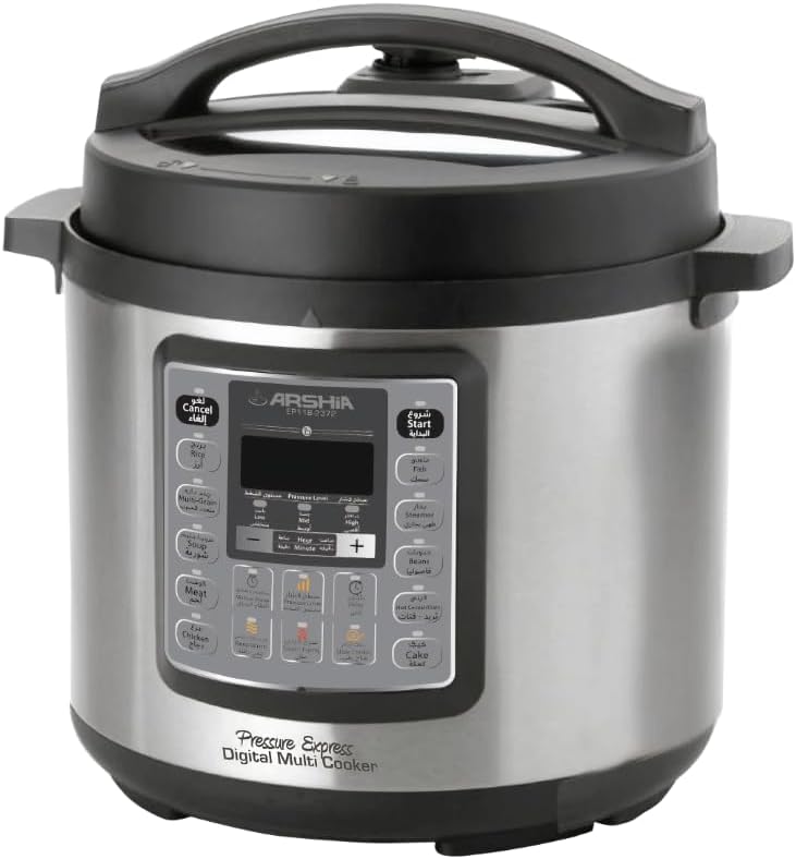 Arshia Digital Pressure Cooker, 6L, Ep118-2372, Black"Min 1 year manufacturer warranty" - Image 1