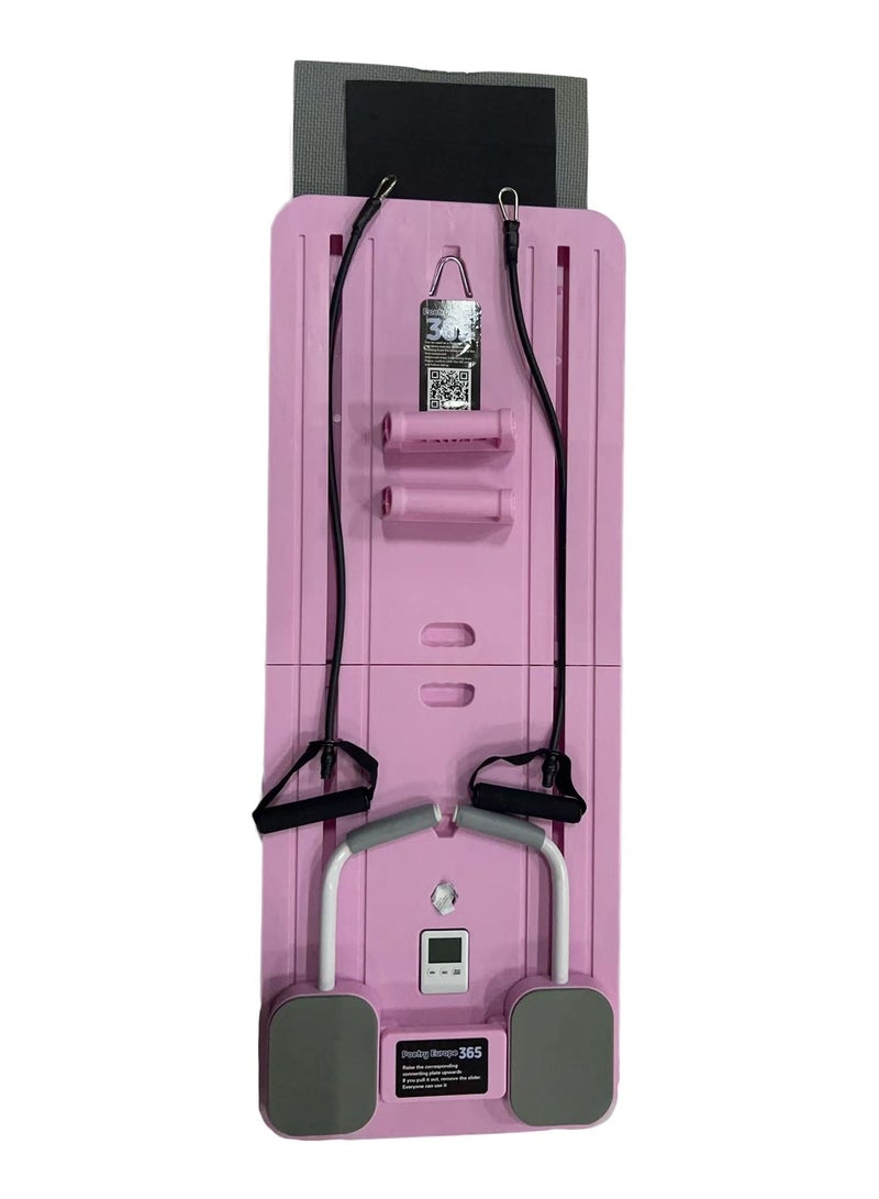 Pink Multifunctional Pilates مدرب أساسي Abdominal Push-Up Board Anti-Slip Carpet Home Gym Yoga Arm Leg Training Equipment (الإنجليزية) - Image 5