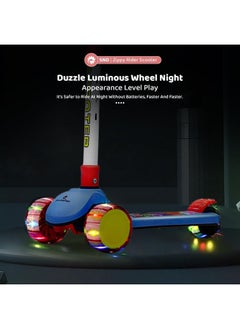 StarAndDaisy StarAndDaisy Kick Scooter for Kids 3+ Years / 3 Wheels Kids Scooter with LED Light, 4-Level Height Adjustable Handle, Foldable Design, Extra-Wide Deck, Rear Break (Red)  - Image 4
