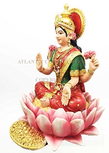 PT Pacific Trading Lakshmi Hindu Goddess on Lotus Statue Sculpture - Image 2