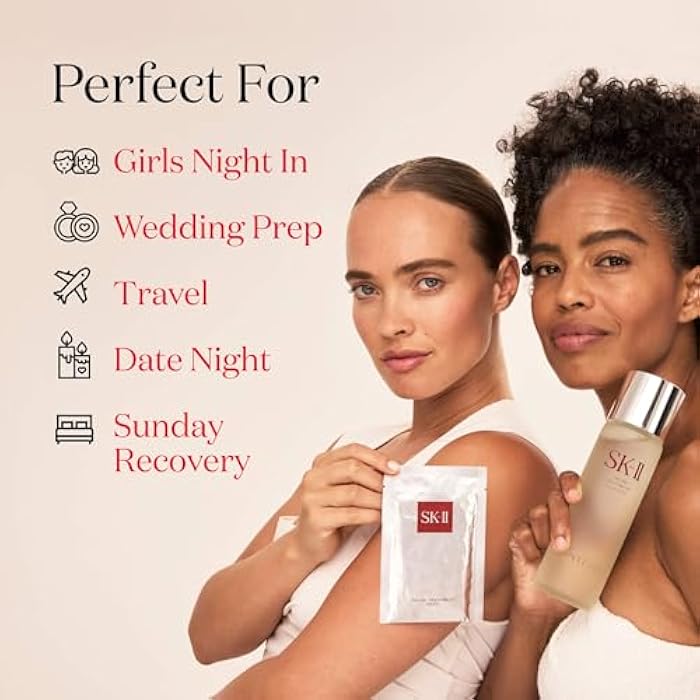 SK-II Glow Up Duo Anti-Aging Skin Care Set - Includes Facial Treatment Essence Skincare & 3 Hydrating Face Masks - Targets the Appearance of Fine Lines, Sun Spots & Dull Skin (4 Count) - Image 5