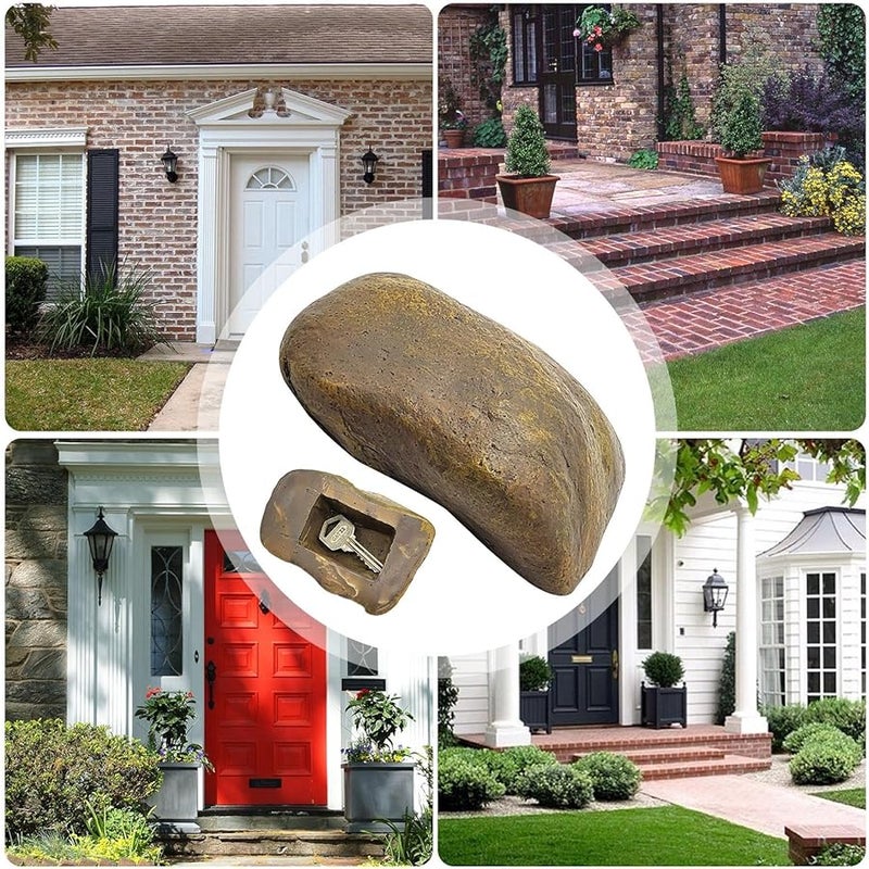 Realistic Fake Rock Key Hider Waterproof Outdoor Key Storage Box - Image 5