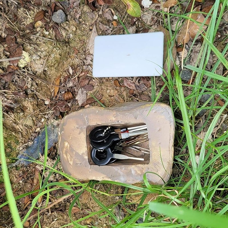Realistic Fake Rock Key Hider Waterproof Outdoor Key Storage Box - Image 4