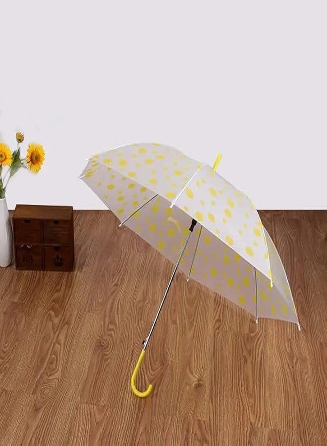 Packcy Polka Dot Umbrella for Kids & Adults | Transparent Dome Canopy with Multi-Coloured Dots 46 Inch Auto-Open, Windproof, Compact, Lightweight Rain Protection - Image 4