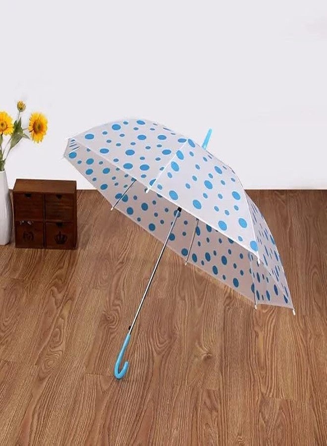 Packcy Polka Dot Umbrella for Kids & Adults | Transparent Dome Canopy with Multi-Coloured Dots 46 Inch Auto-Open, Windproof, Compact, Lightweight Rain Protection - Image 2