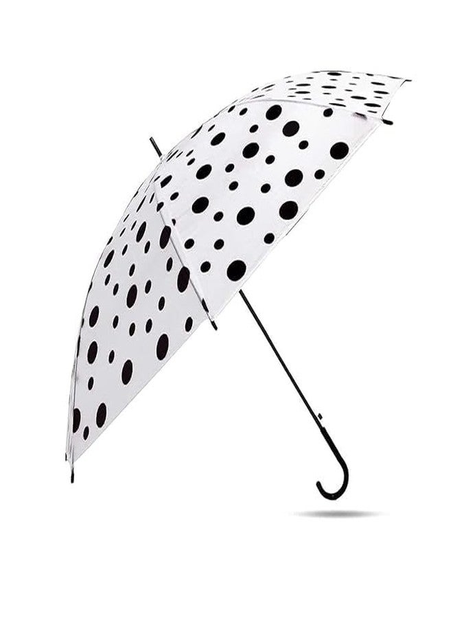 Packcy Polka Dot Umbrella for Kids & Adults | Transparent Dome Canopy with Multi-Coloured Dots 46 Inch Auto-Open, Windproof, Compact, Lightweight Rain Protection - Image 1